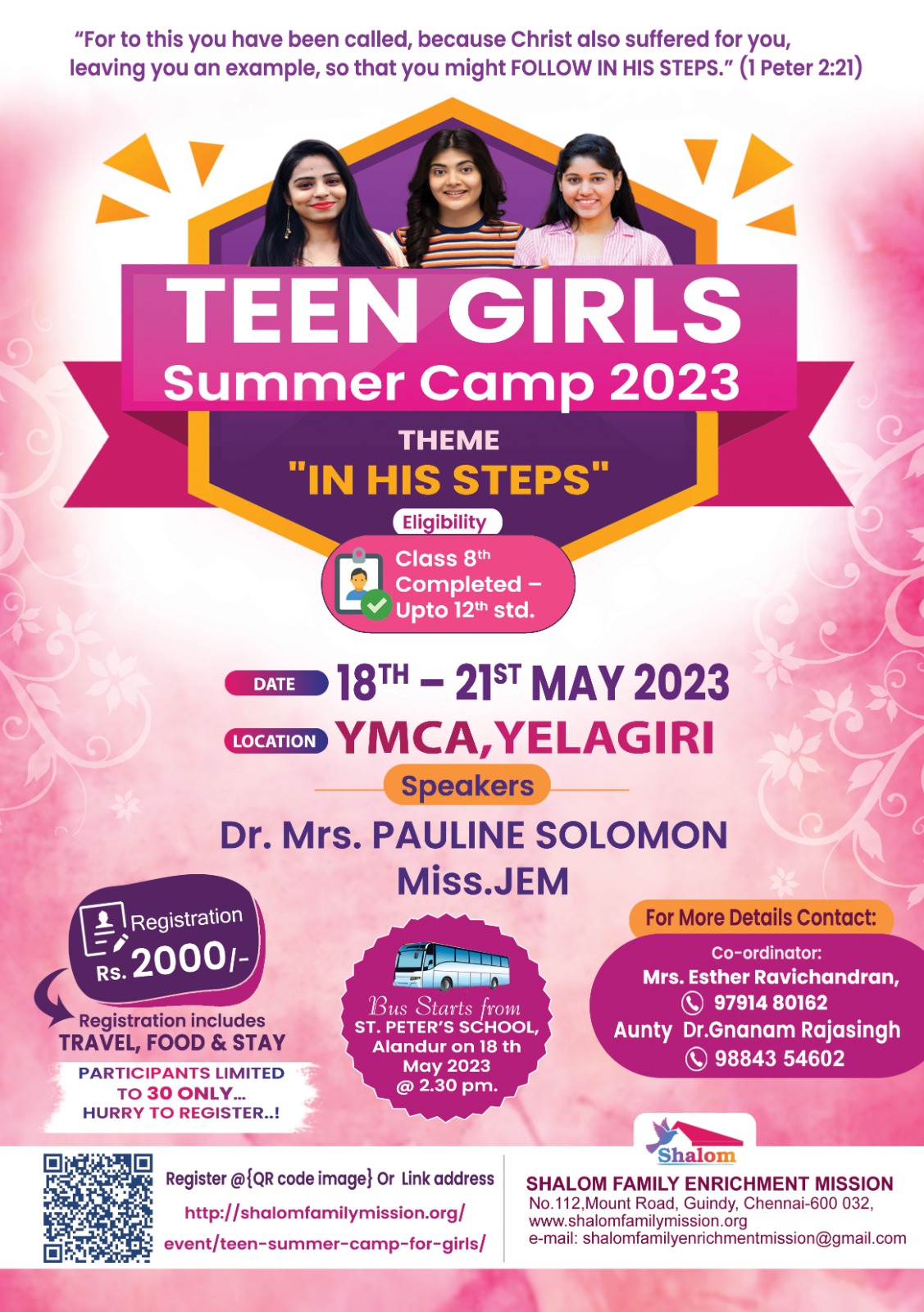 Teen Summer Camp for Girls Shalom Family Enrichment Mission